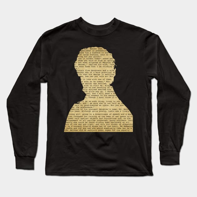 Jane Austen Pride and Prejudice Long Sleeve T-Shirt by OutlineArt
